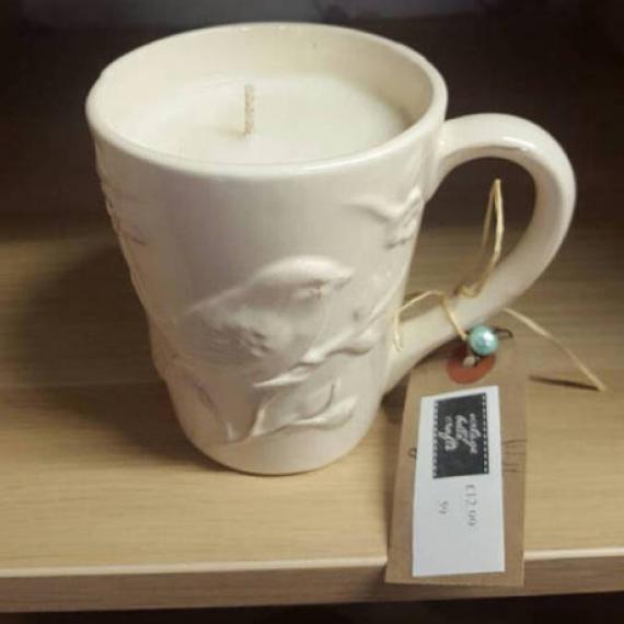 Bird Mug Candle, Vintage 