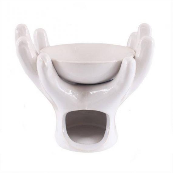 Open Hands Wax Burner with Tealights and Scented Wax Melt
