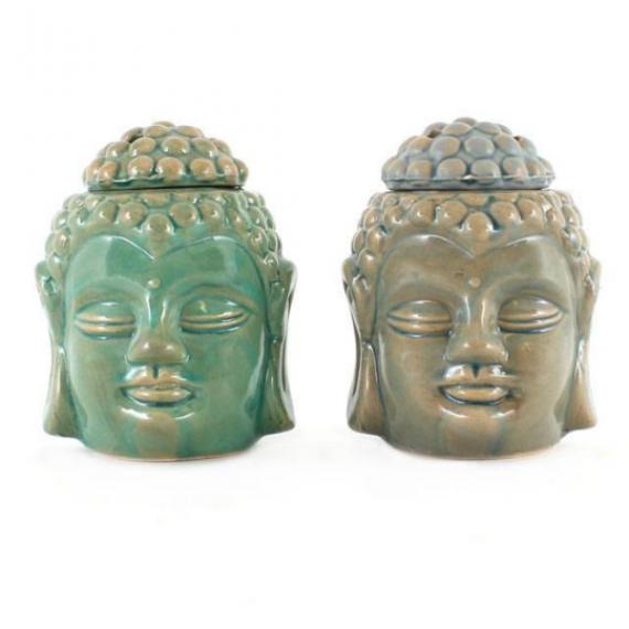 Buddha Head Wax Burner with Tealights and Scented Wax Melt