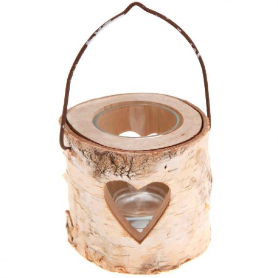 Picture of Natural Bark Tealight Holder with Scented Candles