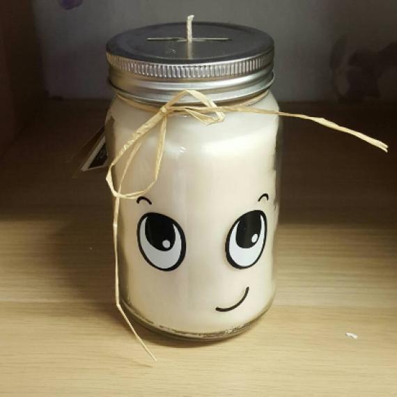 Fun Face Money Jar Candle