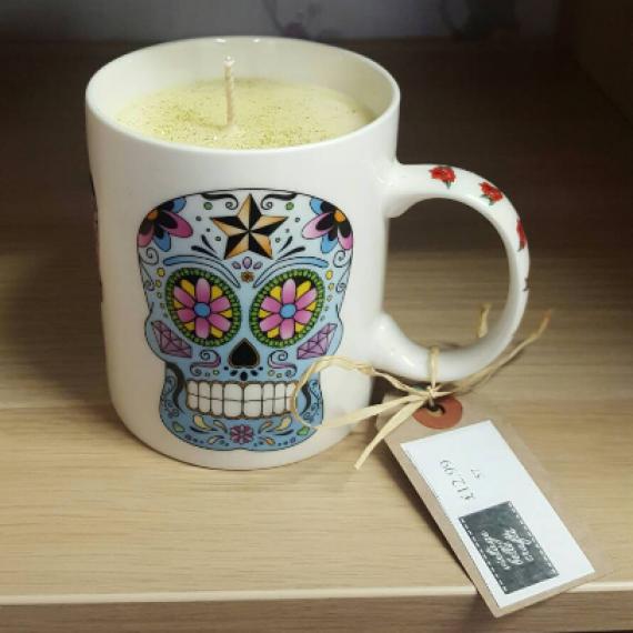 Picture of Sugar Skull Print Mug Candle