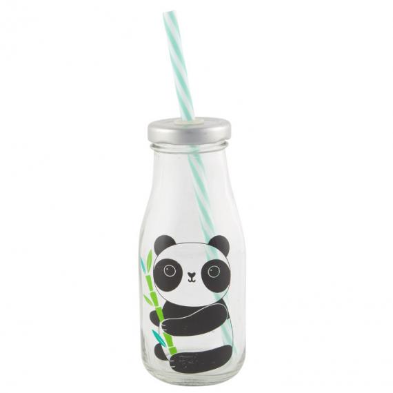 Picture of Panda Mini Bottle with Straw