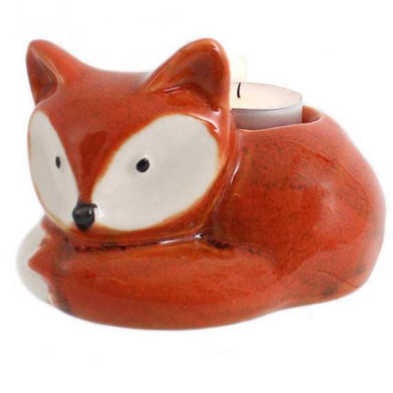 Picture of Curled Up Fox Tealight Holder with Tealights and Scented Wax Melt