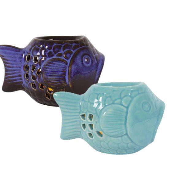 Picture of Fish Wax Burner with Unscented Tealights and Wax Melt