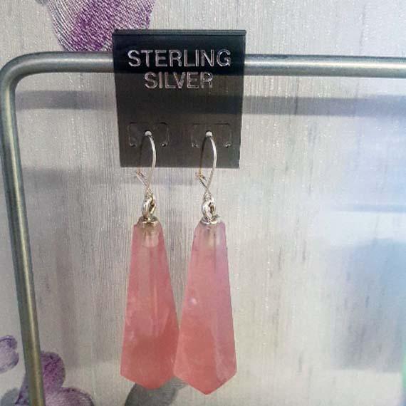 Picture of Unique Handcrafted Rose Quartz Drop Earrings